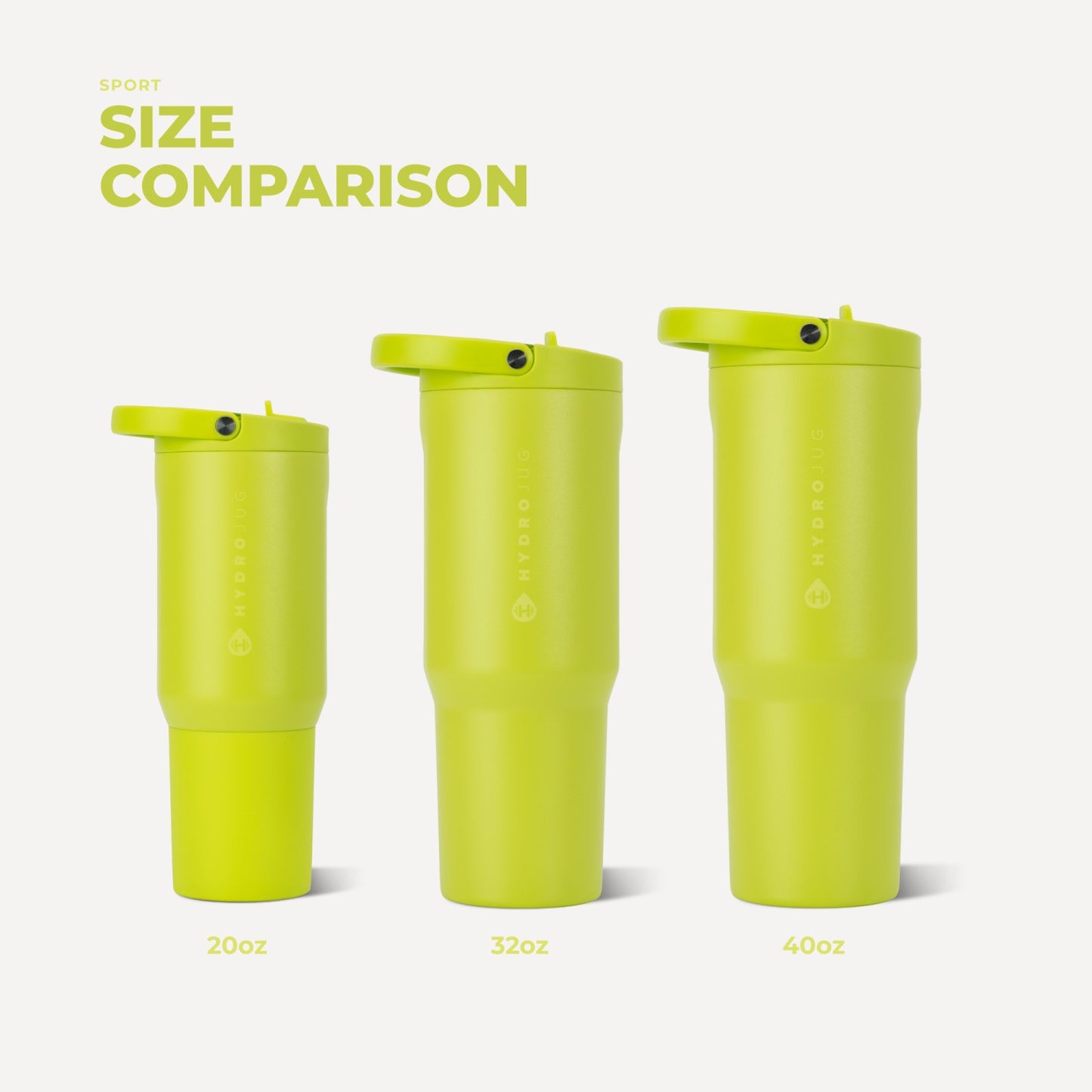 HydroJug | Sport 32oz - Leakproof Insulated Water Bottle, Workout & Hike – Lemon Lime
