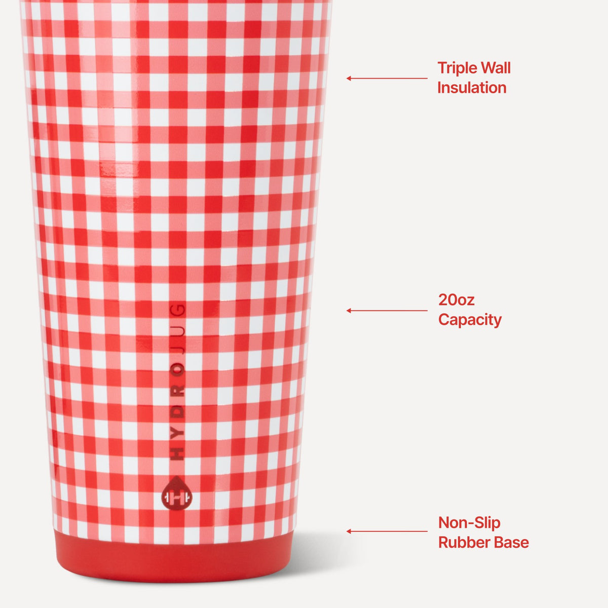 HydroJug | Everyday Tumbler 20oz - Ceramic-Lined Insulated Tumbler with Straw β Summer Picnic