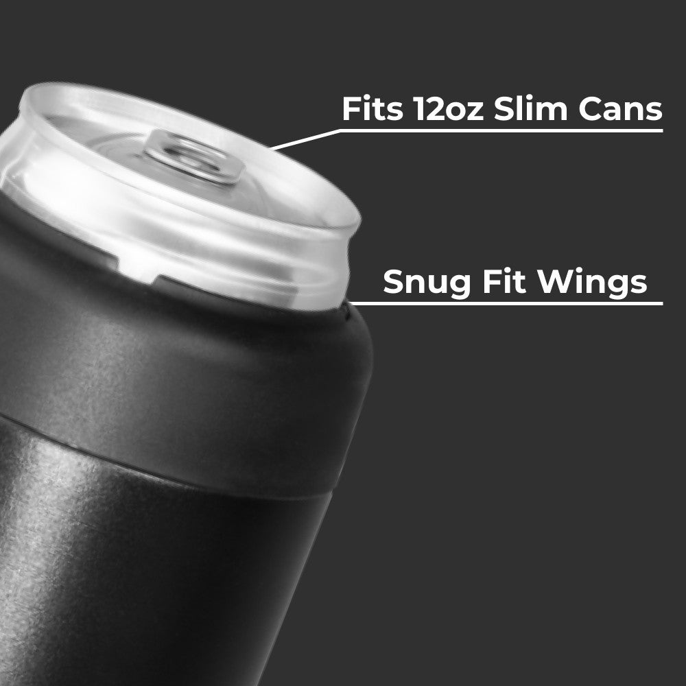 HydroJug | Slim Can Cooler 12oz - Insulated Stainless Steel Skinny Can Holder – Black