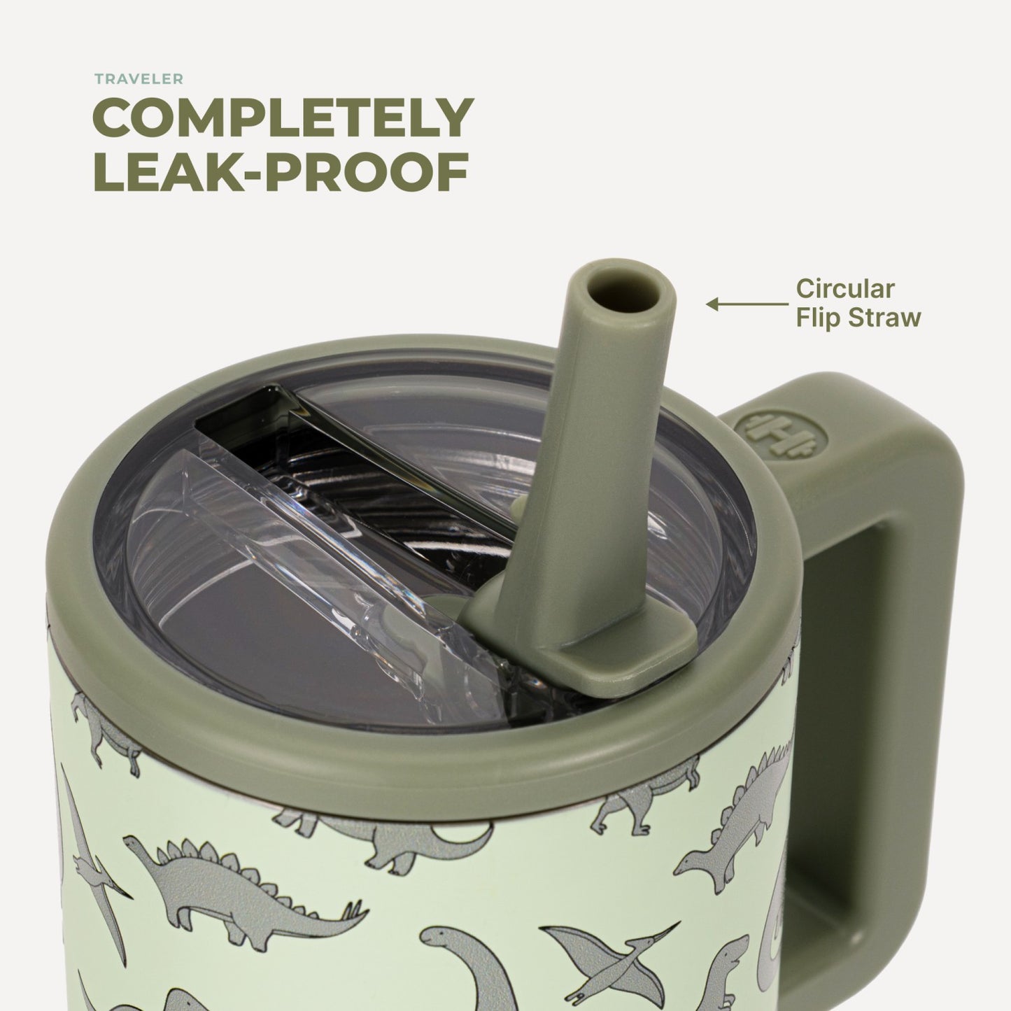 HydroJug | Traveler 20oz - Leakproof Kids Tumbler with Handle – Dinosaur