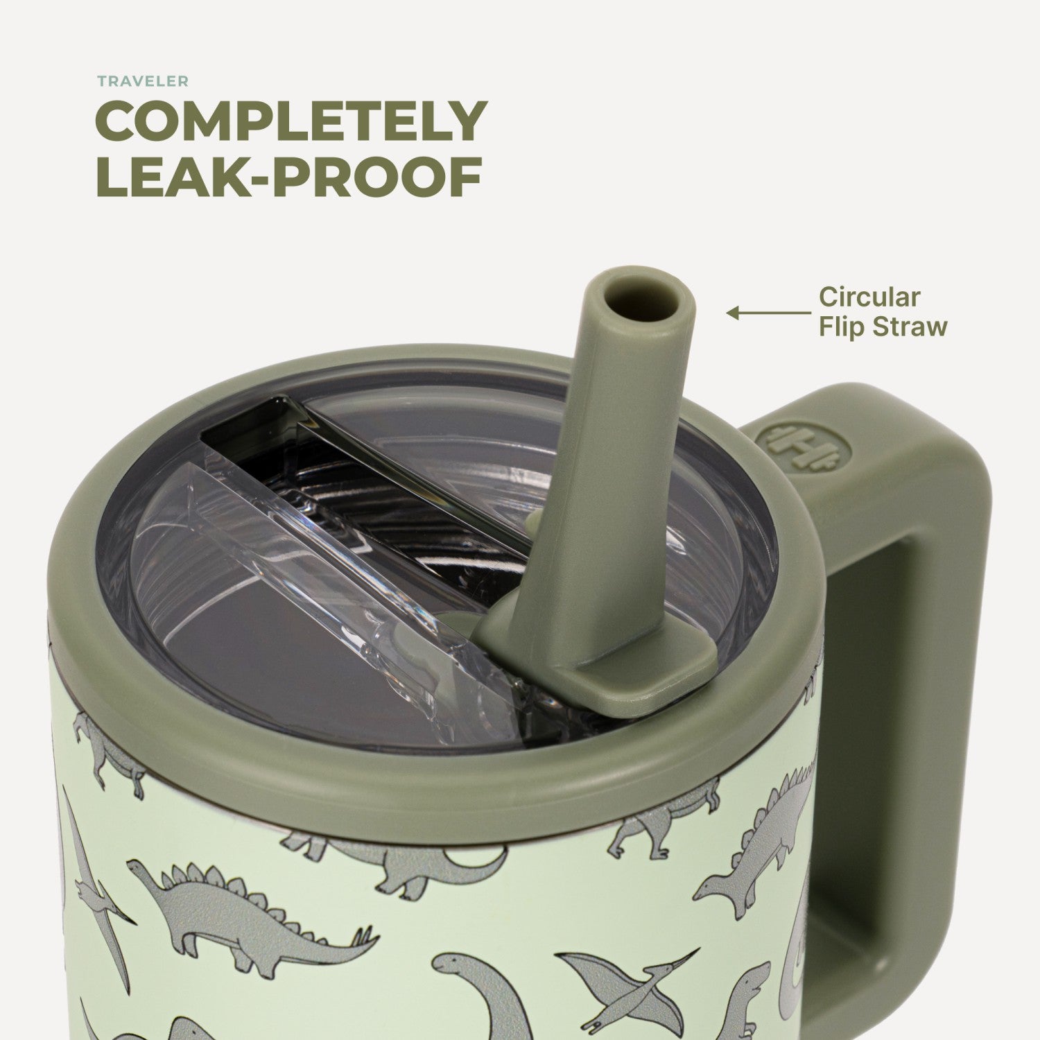 HydroJug | Traveler 20oz - Leakproof Kids Tumbler with Handle – Dinosaur