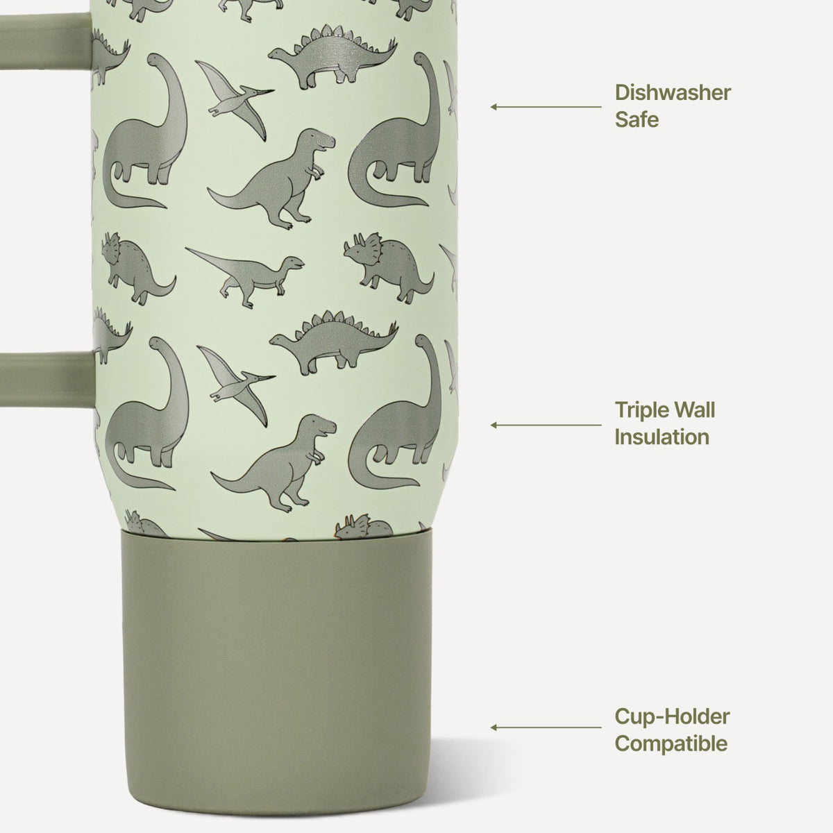 HydroJug | Traveler 20oz - Leakproof Kids Tumbler with Handle – Dinosaur
