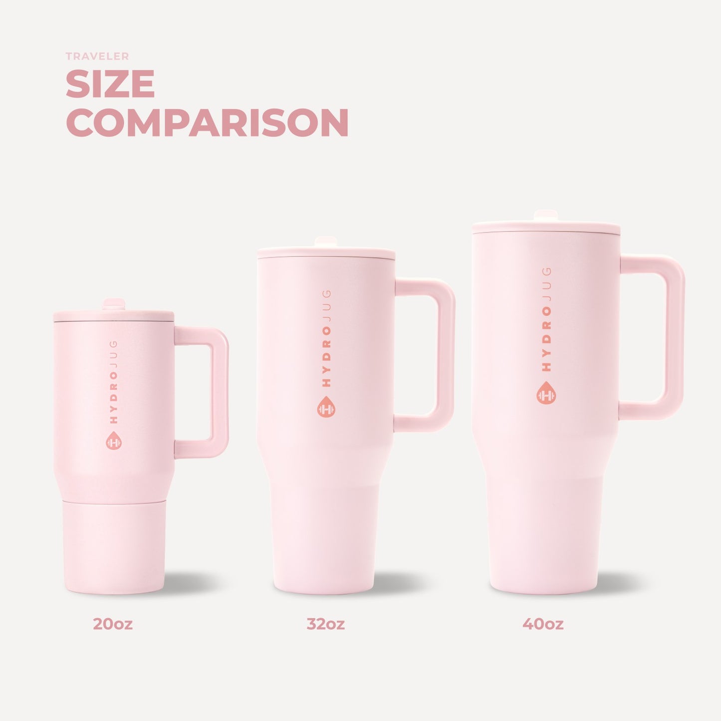 HydroJug | Traveler 20oz - Compact Insulated Tumbler with Handle – Pink Sand