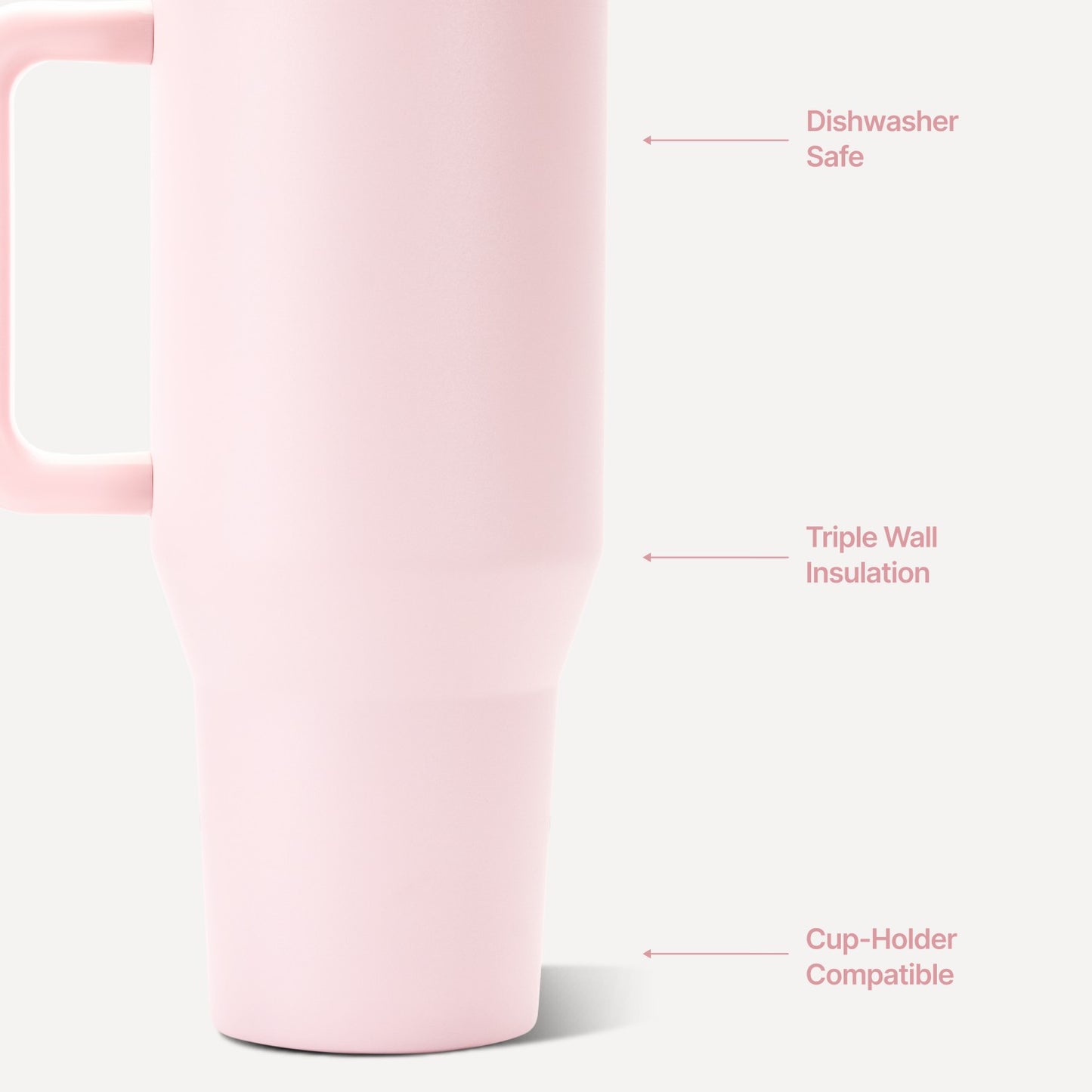 HydroJug | Traveler 40oz - All-Day Insulated Tumbler with Handle – Pink Sand