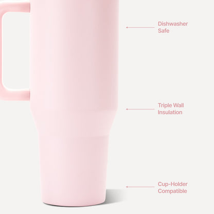 HydroJug | Traveler 40oz - All-Day Insulated Tumbler with Handle – Pink Sand