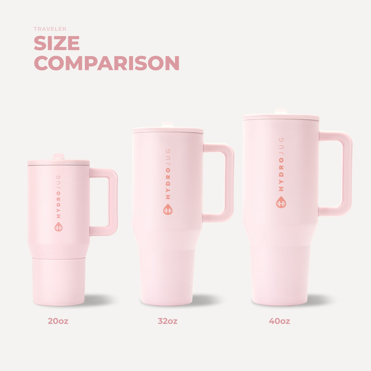 HydroJug | Traveler 40oz - All-Day Insulated Tumbler with Handle – Pink Sand