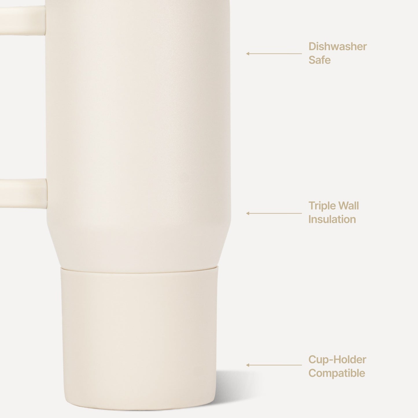 HydroJug | Traveler 20oz - Compact Insulated Tumbler with Handle – Cream