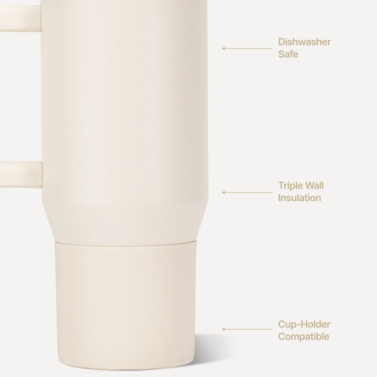 HydroJug | Traveler 20oz - Compact Insulated Tumbler with Handle – Cream