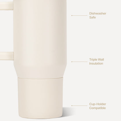 HydroJug | Traveler 20oz - Compact Insulated Tumbler with Handle – Cream