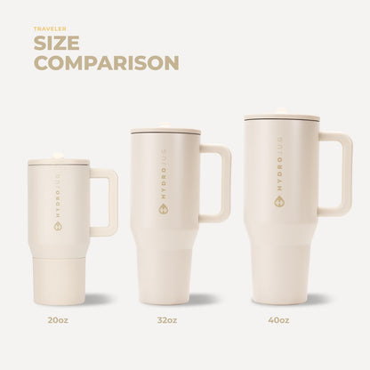 HydroJug | Traveler 20oz - Compact Insulated Tumbler with Handle – Cream