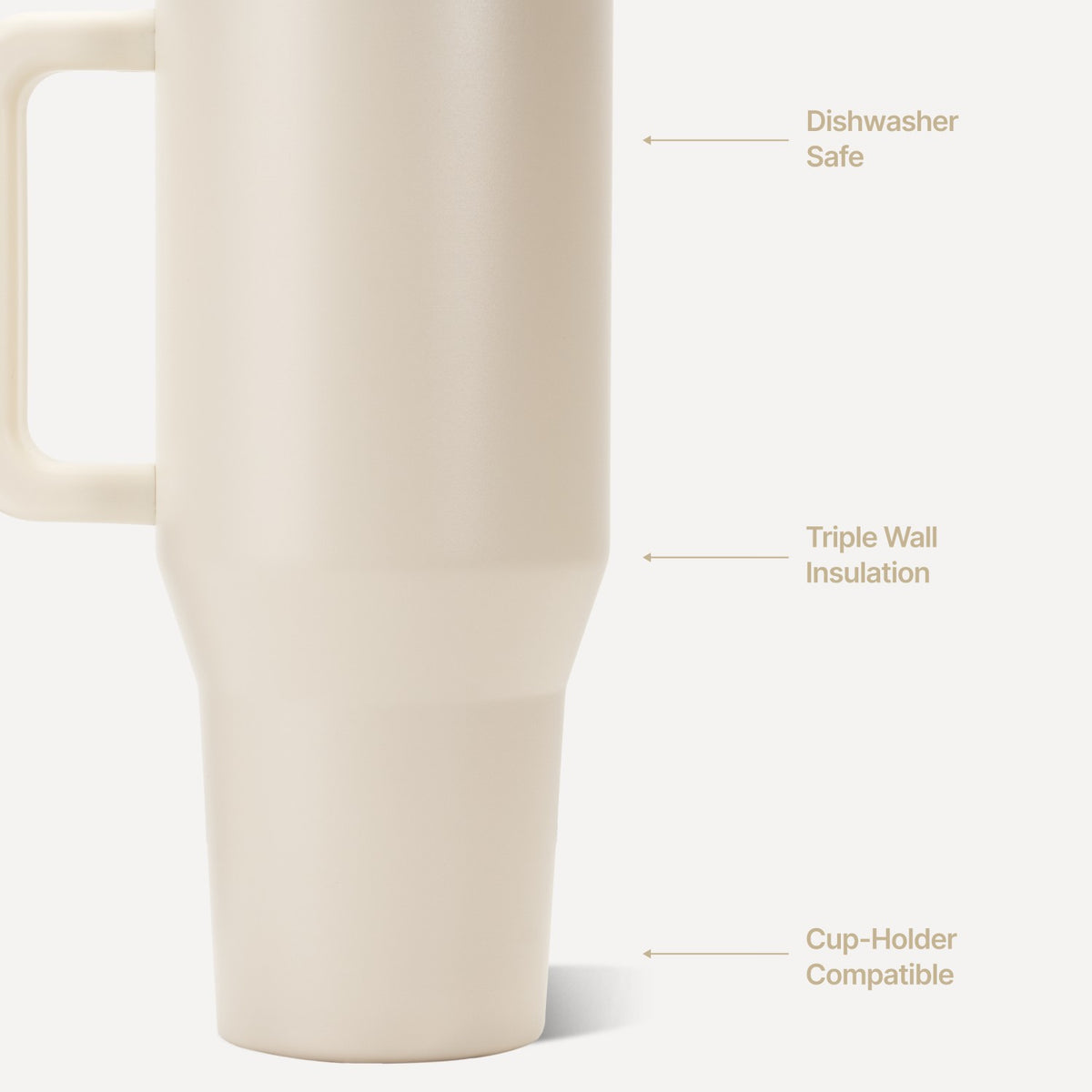 HydroJug | Traveler 40oz - All-Day Insulated Tumbler with Handle – Cream