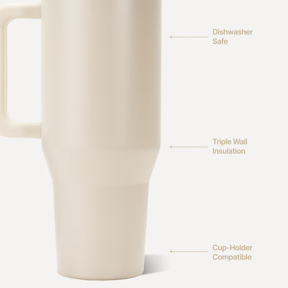 HydroJug | Traveler 40oz - All-Day Insulated Tumbler with Handle – Cream