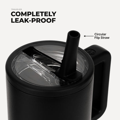 HydroJug | Traveler 20oz - Compact Insulated Tumbler with Handle – Black