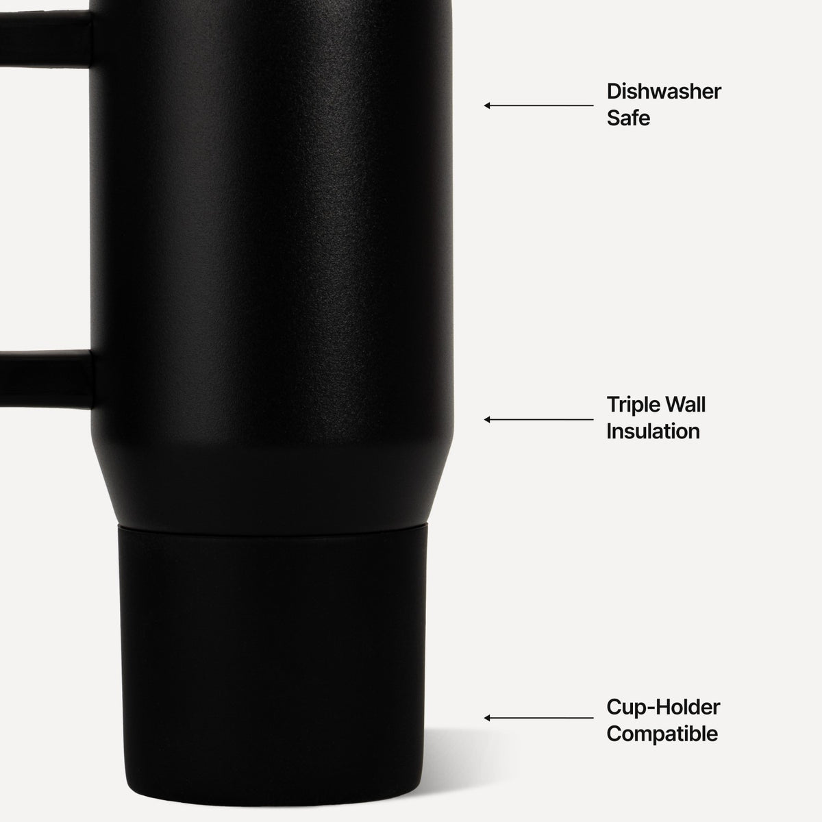 HydroJug | Traveler 20oz - Compact Insulated Tumbler with Handle – Black