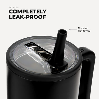 HydroJug | Traveler 32oz - Leakproof Insulated Tumbler with Handle – Black