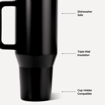 HydroJug | Traveler 32oz - Leakproof Insulated Tumbler with Handle – Black