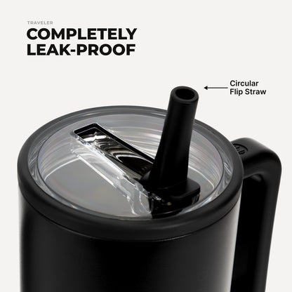 HydroJug | Traveler 40oz - All-Day Insulated Tumbler with Handle – Black