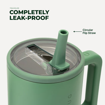 HydroJug | Traveler 40oz - All-Day Insulated Tumbler with Handle – Sage