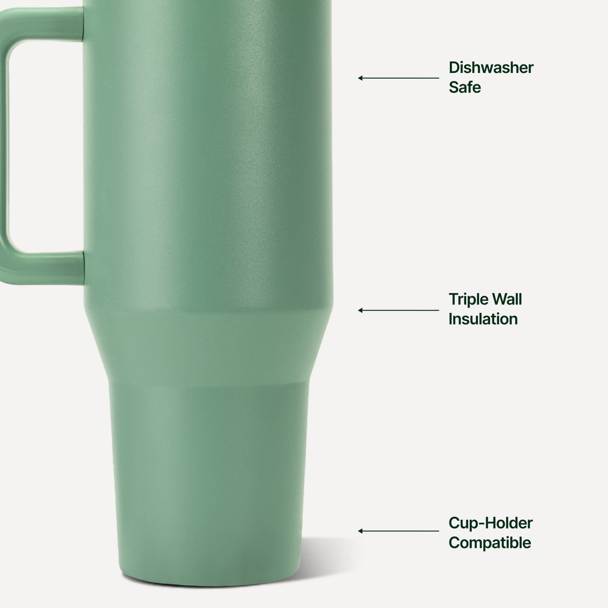 HydroJug | Traveler 40oz - All-Day Insulated Tumbler with Handle – Sage