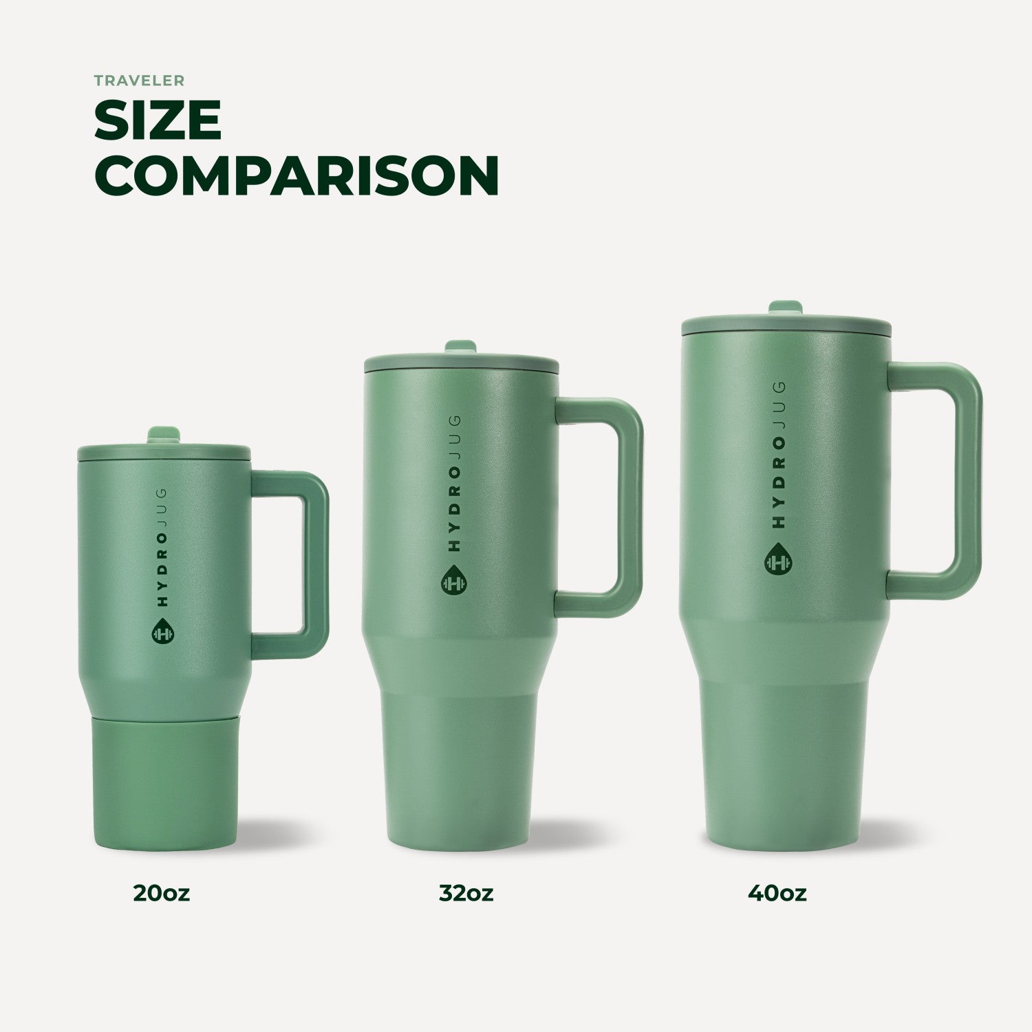 HydroJug | Traveler 40oz - All-Day Insulated Tumbler with Handle – Sage