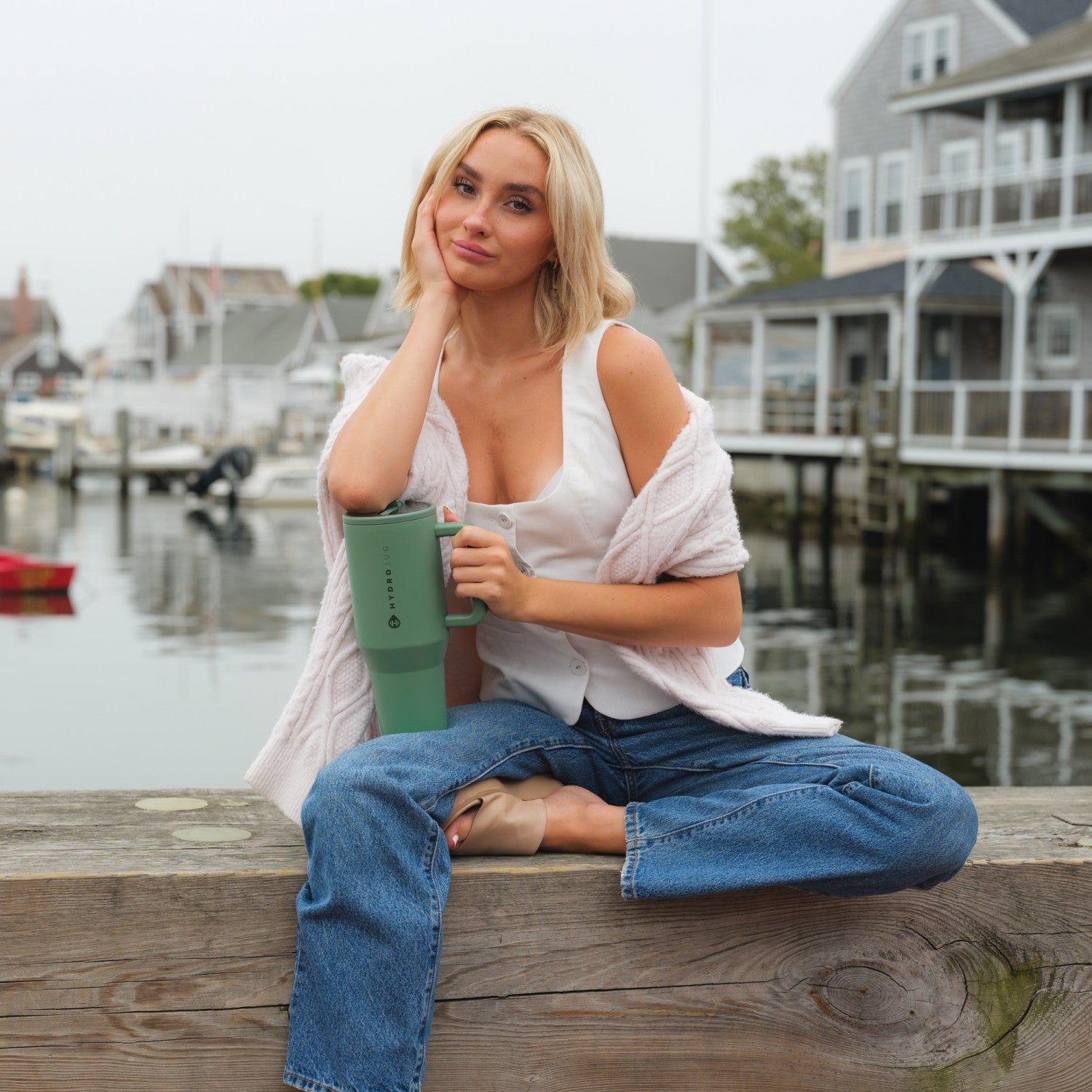 HydroJug | Traveler 40oz - All-Day Insulated Tumbler with Handle – Sage