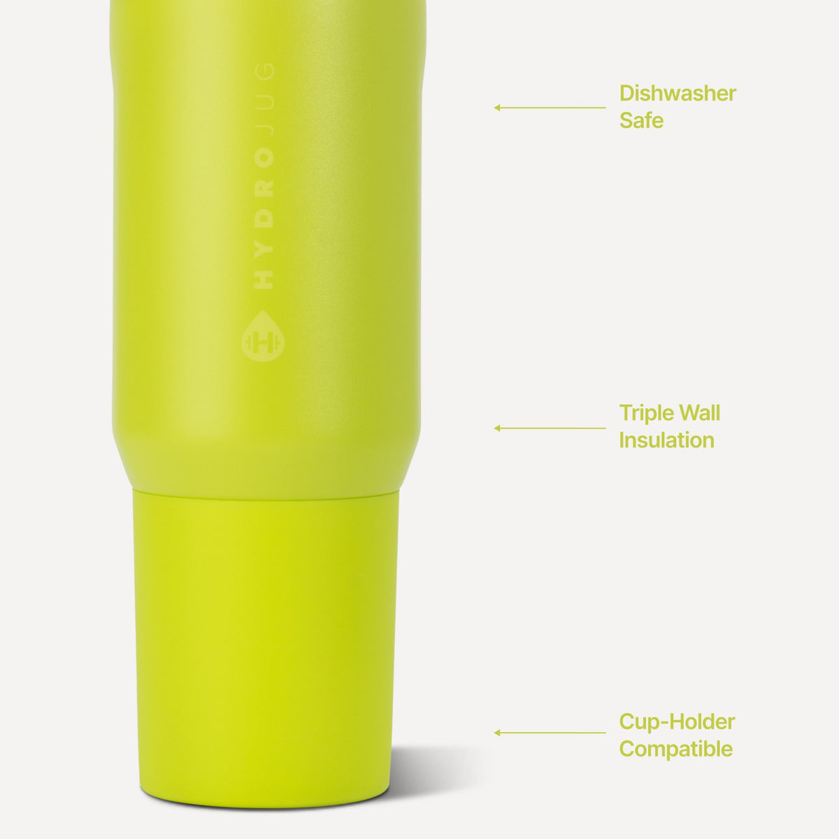 HydroJug | Sport 20oz - Insulated Water Bottle, Leakproof Flip Straw – Lemon Lime