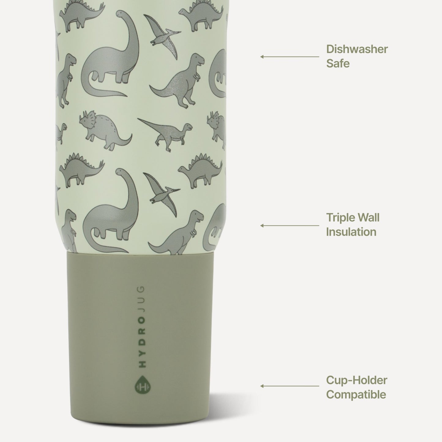 HydroJug | Sport 20oz - Leakproof Kids Insulated Water Bottle – Dinosaur