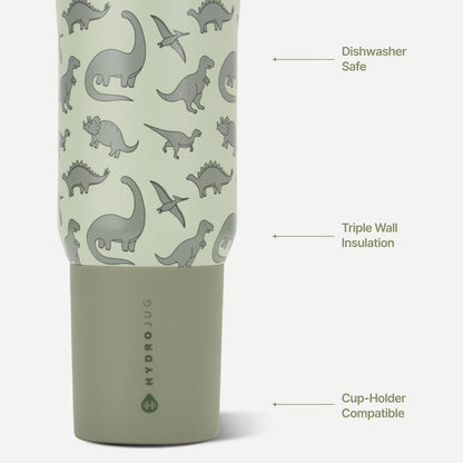 HydroJug | Sport 20oz - Leakproof Kids Insulated Water Bottle – Dinosaur