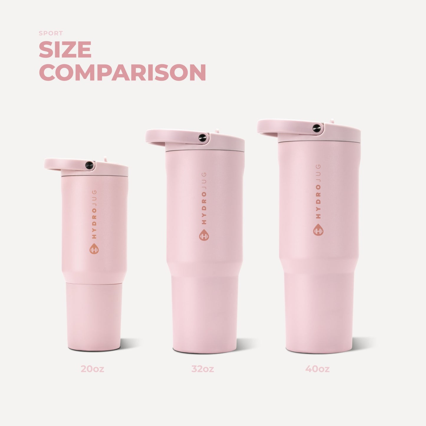 HydroJug | Sport 32oz - Leakproof Insulated Water Bottle, Workout & Hike – Pink Sand