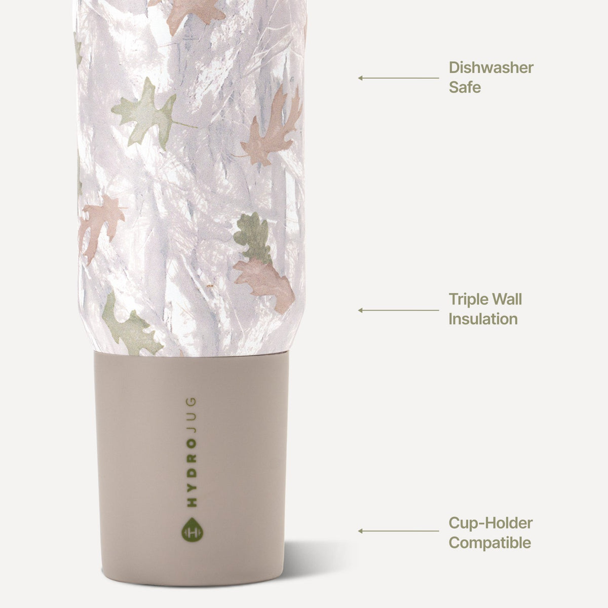 HydroJug | Sport 20oz - Kids Insulated Water Bottle, Leakproof Flip Straw – Camo
