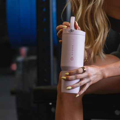 HydroJug | Sport 20oz - Insulated Water Bottle, Leakproof Flip Straw – Pink Sand