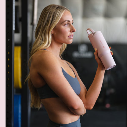 HydroJug | Sport 20oz - Insulated Water Bottle, Leakproof Flip Straw – Pink Sand