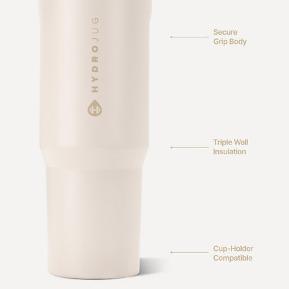 HydroJug | Sport 40oz - Large Leakproof Insulated Water Bottle – Cream