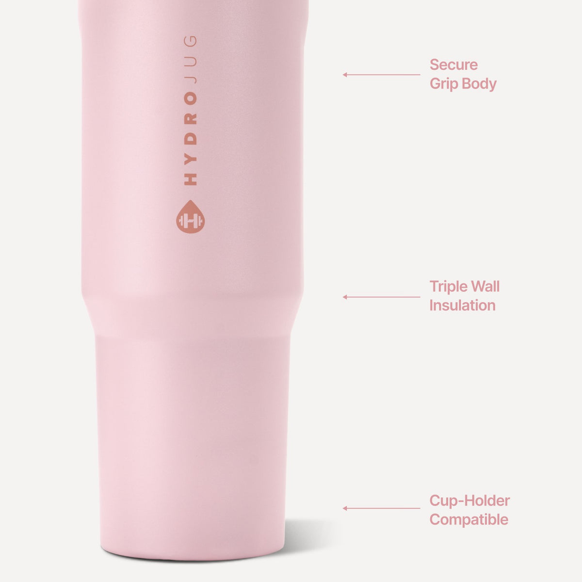 HydroJug | Sport 40oz - Large Leakproof Insulated Water Bottle – Pink Sand