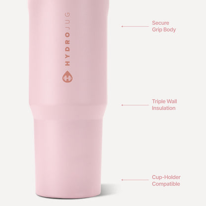 HydroJug | Sport 40oz - Large Leakproof Insulated Water Bottle – Pink Sand