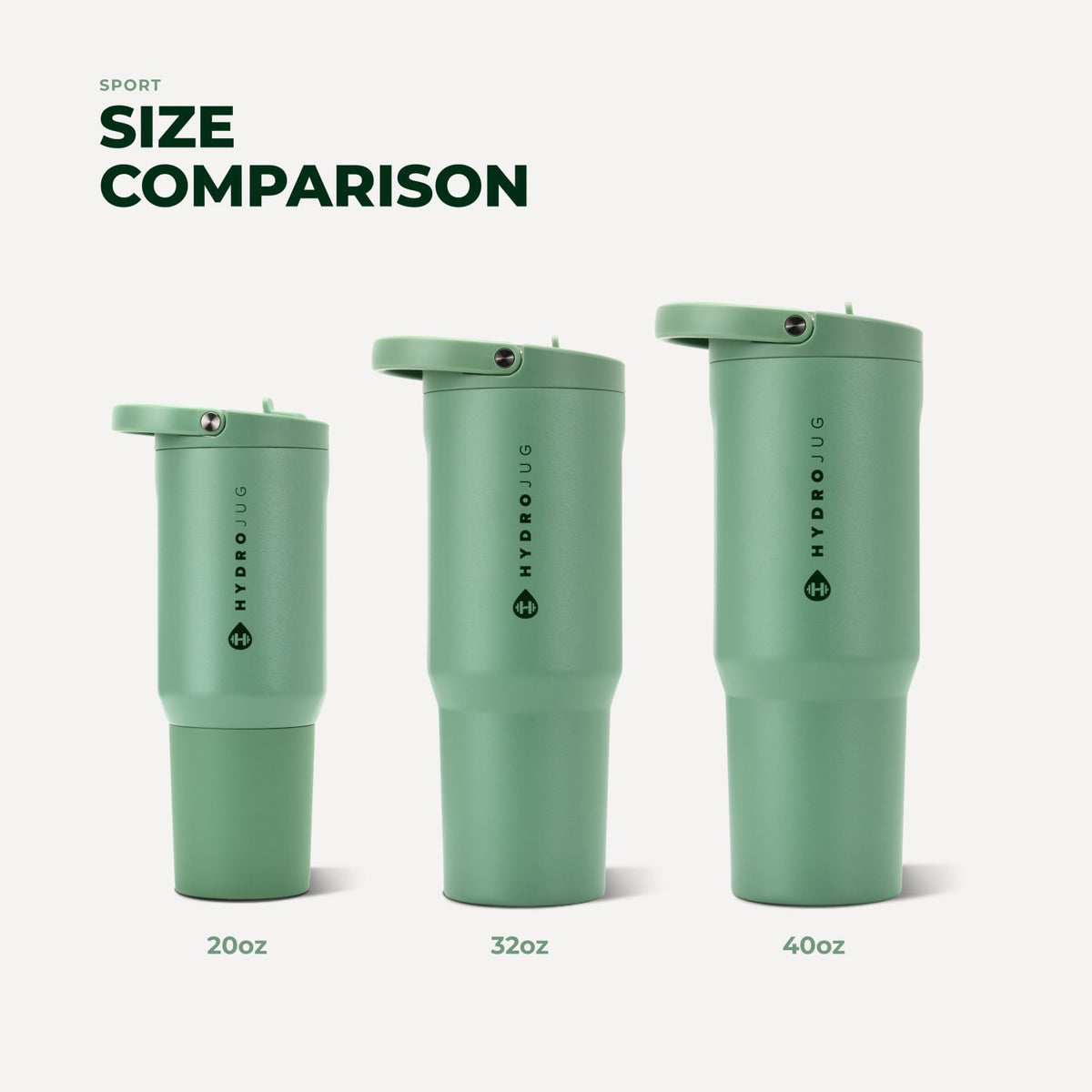 HydroJug | Sport 40oz - Large Leakproof Insulated Water Bottle – Sage