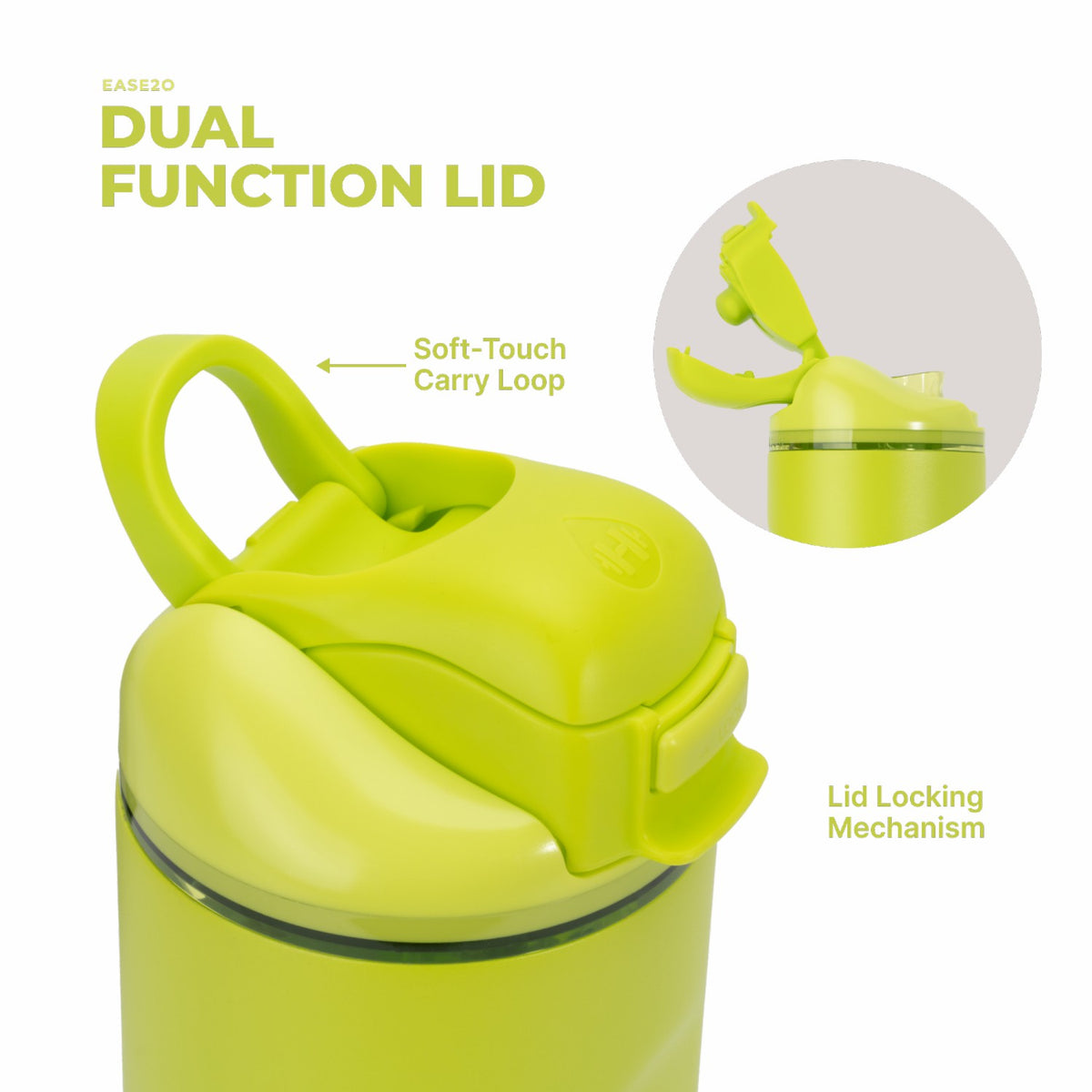 HydroJug | Ease2o 32oz - Compact Water Bottle with Straw & Chug Spout – Lemon Lime