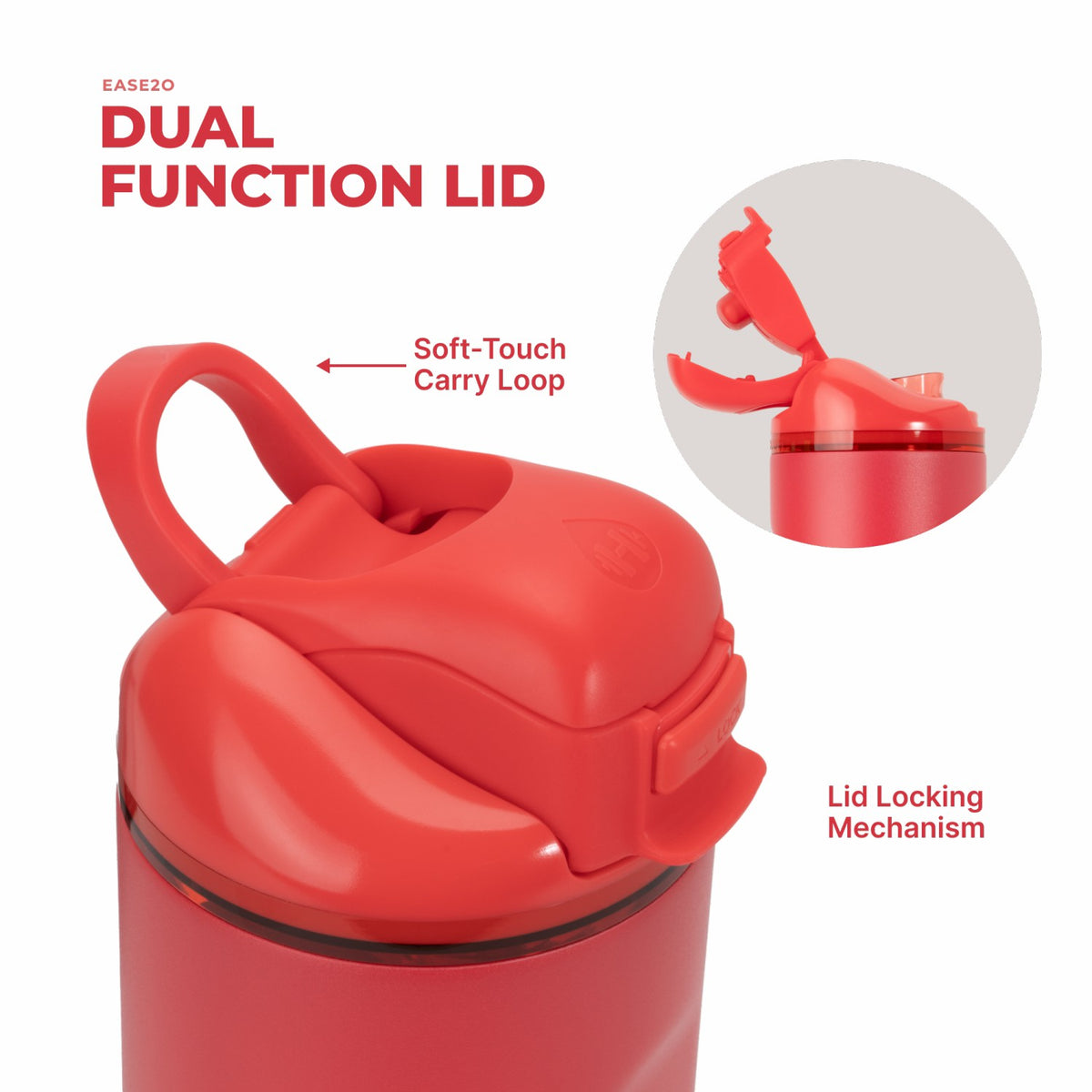 HydroJug | Ease2o 32oz - Compact Water Bottle with Straw & Chug Spout – Fruit Punch
