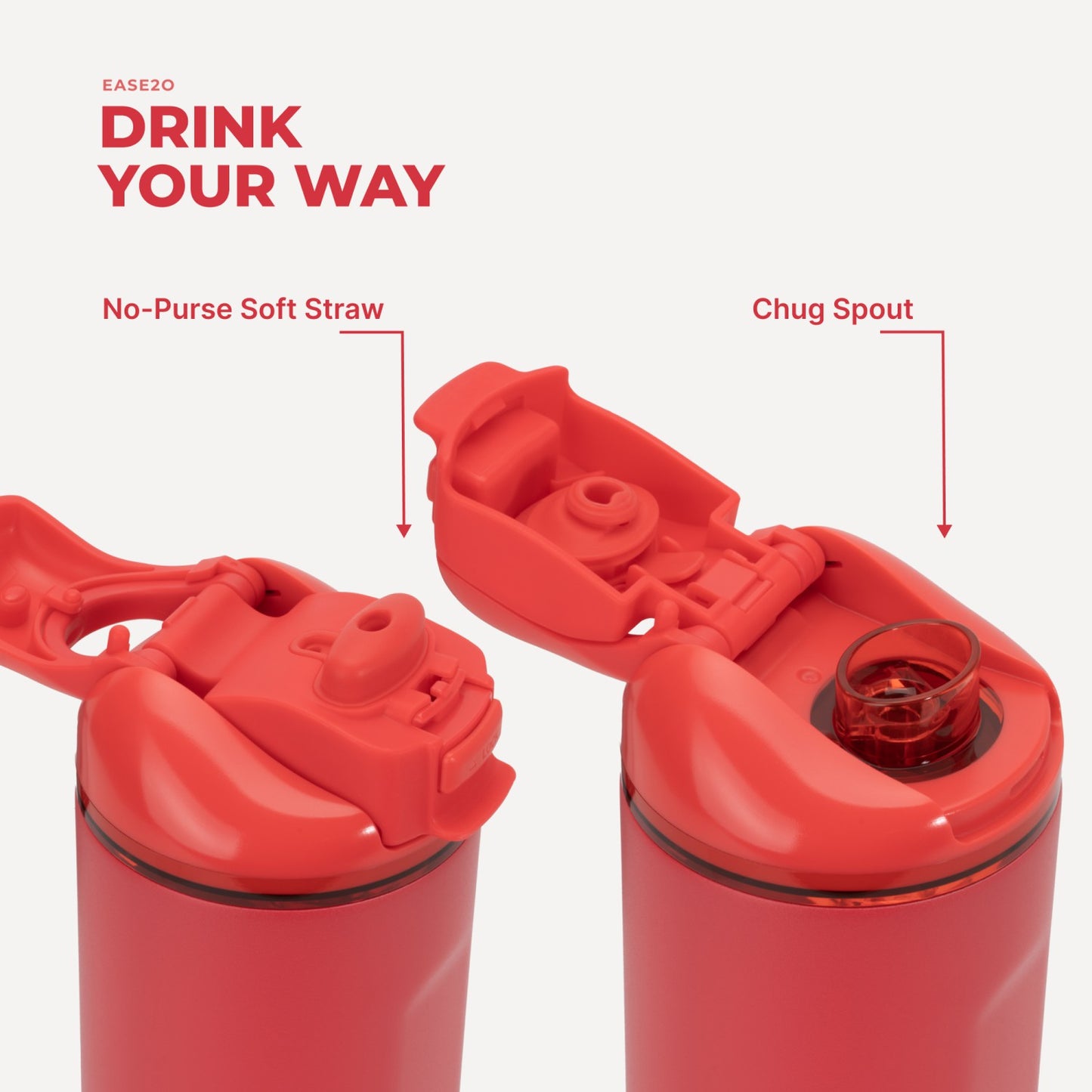 HydroJug | Ease2o 32oz - Compact Water Bottle with Straw & Chug Spout – Fruit Punch