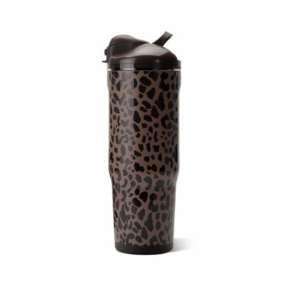 HydroJug | Ease2o 40oz - Dual-Function Water Bottle with Straw & Chug Spout – Brown Leopard