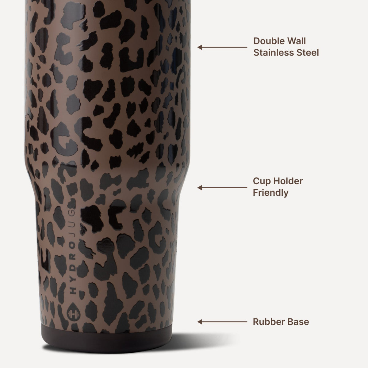 HydroJug | Ease2o 40oz - Dual-Function Water Bottle with Straw & Chug Spout – Brown Leopard
