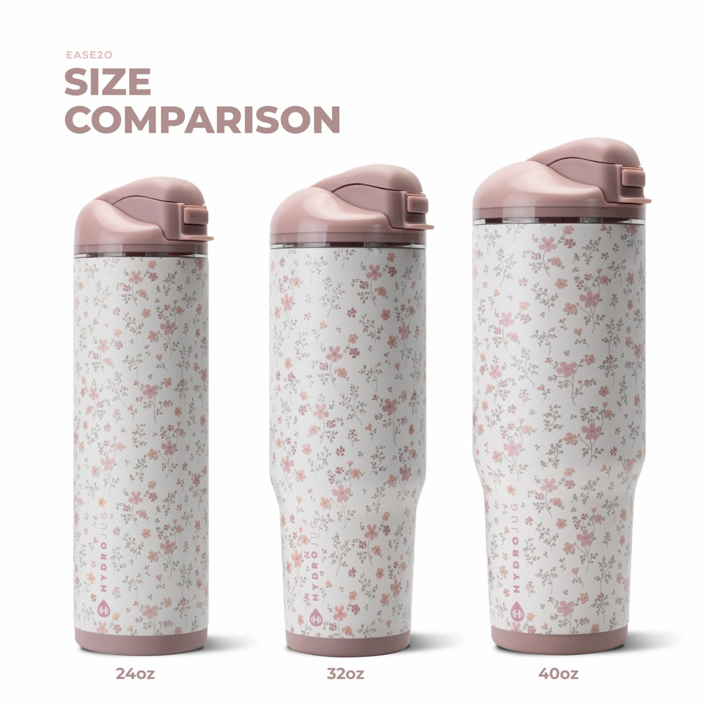 HydroJug | Ease2o 40oz - Dual-Function Water Bottle with Straw & Chug Spout – Magnolia