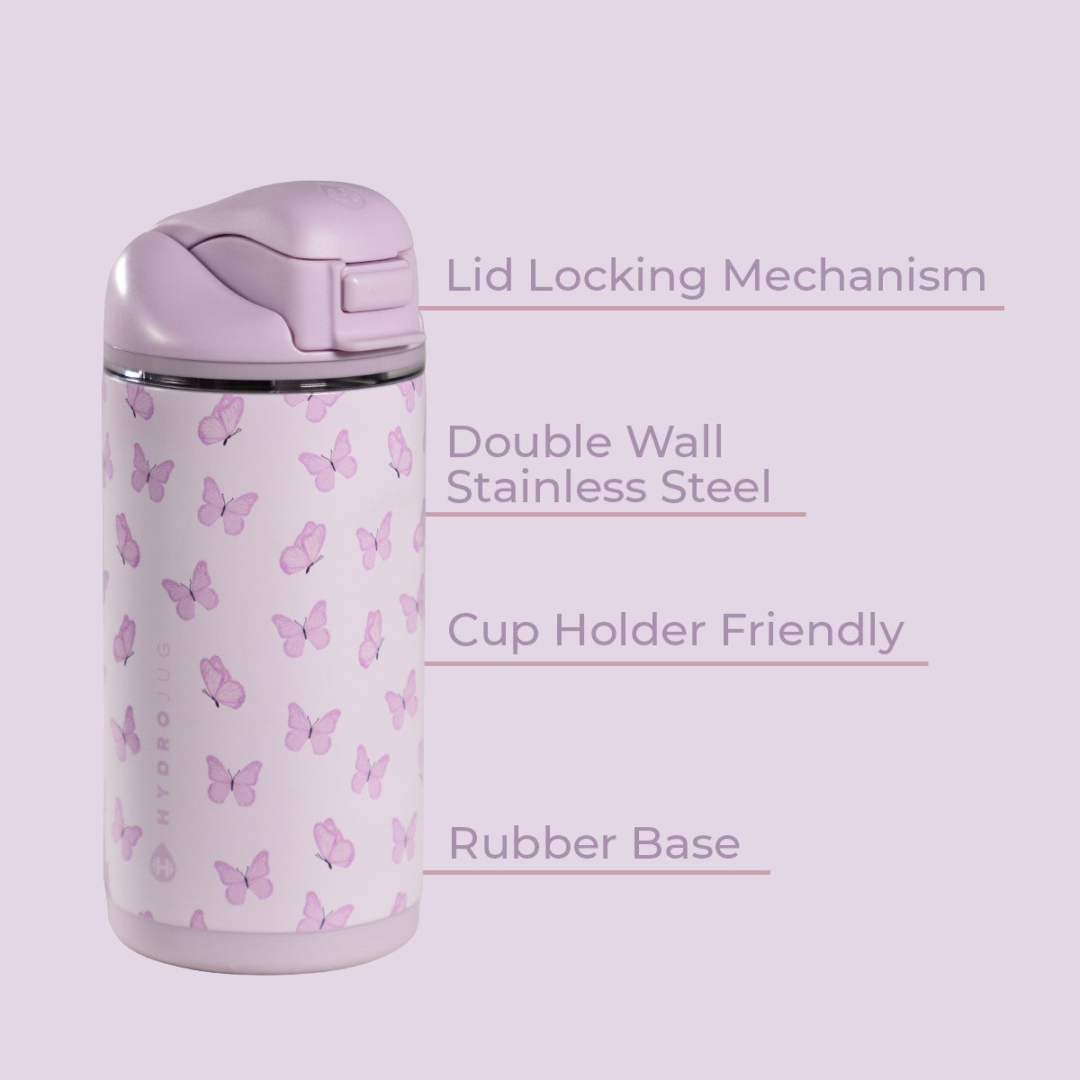 HydroJug | Ease2o 14oz - Leakproof 2-in-1 Kids Water Bottle with Straw & Chug Spout – Flutter
