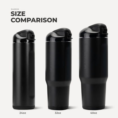 HydroJug | Ease2o 40oz - Dual-Function Water Bottle with Straw & Chug Spout – Black