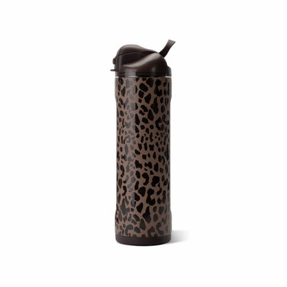 HydroJug | Ease2o 24oz - 2-in-1 Water Bottle with Soft Straw & Chug Spout – Brown Leopard