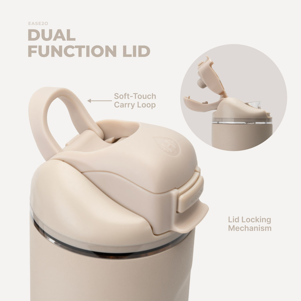 HydroJug | Ease2o 32oz - Compact Water Bottle with Straw & Chug Spout – Dune