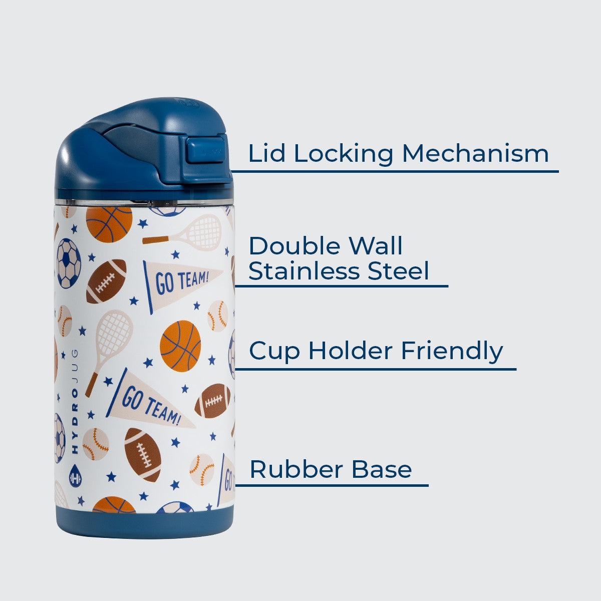HydroJug | Ease2o 14oz - Leakproof 2-in-1 Kids Water Bottle with Straw & Chug Spout – All Stars