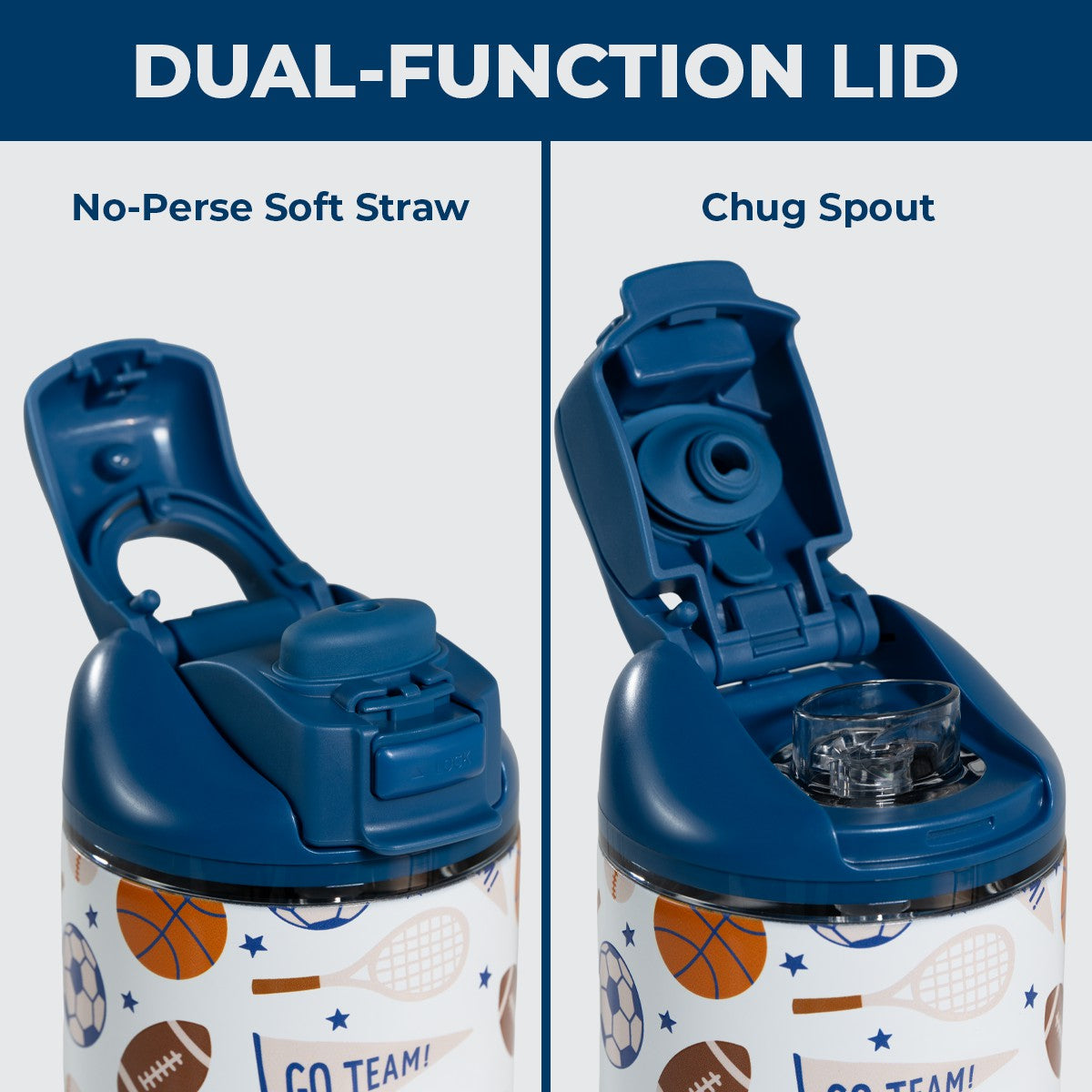 HydroJug | Ease2o 14oz - Leakproof 2-in-1 Kids Water Bottle with Straw & Chug Spout – All Stars