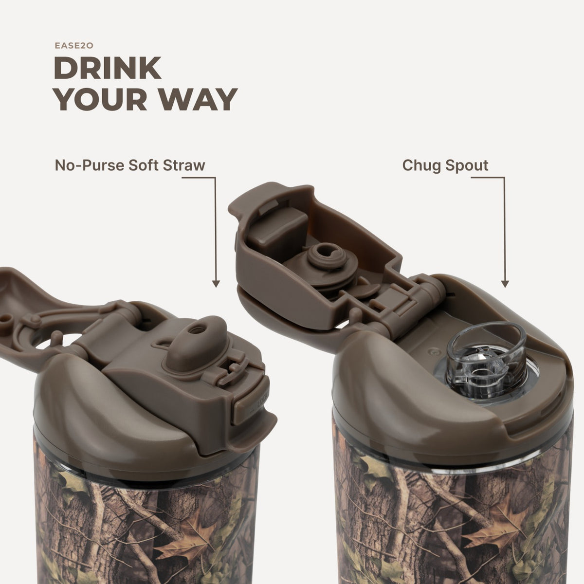 HydroJug | Ease2o 32oz - Compact Water Bottle with Straw & Chug Spout – Woodland