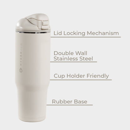HydroJug | Ease2o 32oz - Compact Water Bottle with Straw & Chug Spout – Linen